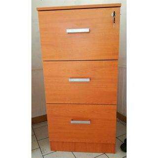 Kardex 3 Cajones Melamina Peral